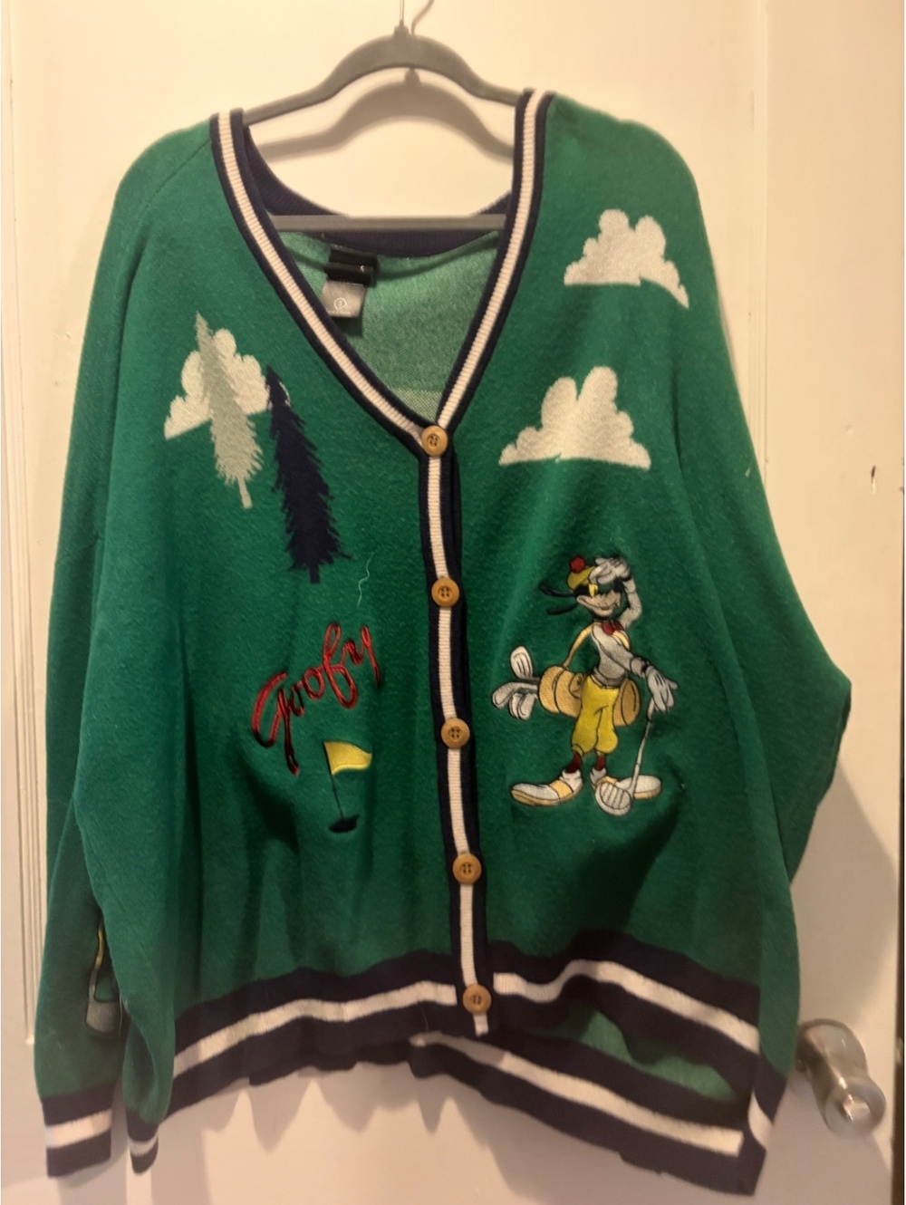 Vintage Style Disney Goofy Golf Themed Women's Cardigan Sweater